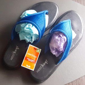 ⭐2 for 10⭐ Cushy Blue Thong Sandals NWT